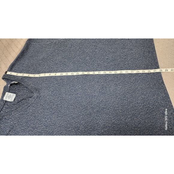 Latitude Vtg 90s Blue Brown Speckled Cotton Sweater Men XL Long Sleeve V- Neck - Picture 6 of 9